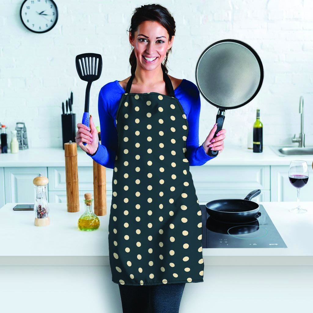 Vintage Black Tiny Polka Dot Women's Apron-grizzshop