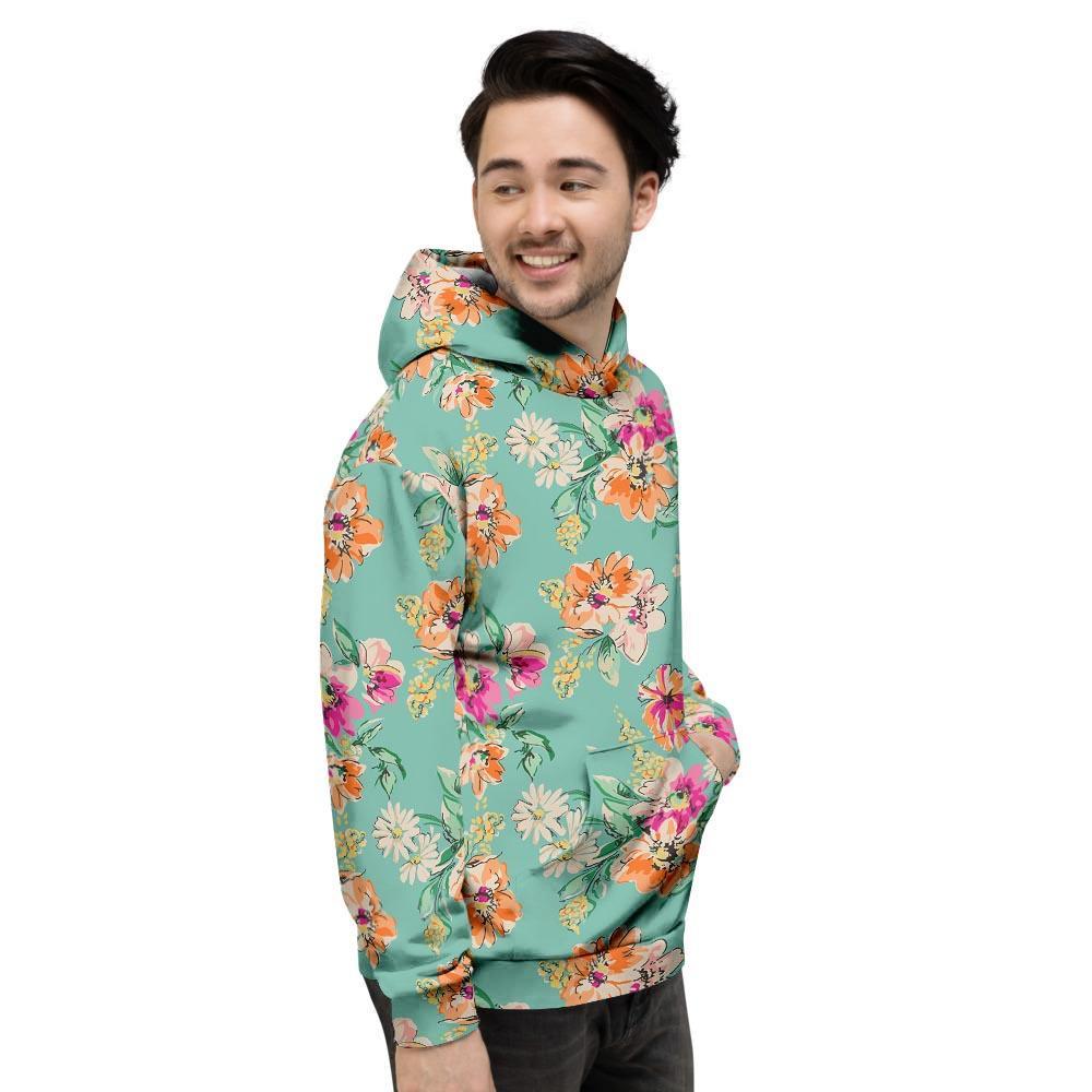 Vintage Pastel Floral Print Men's Hoodie-grizzshop