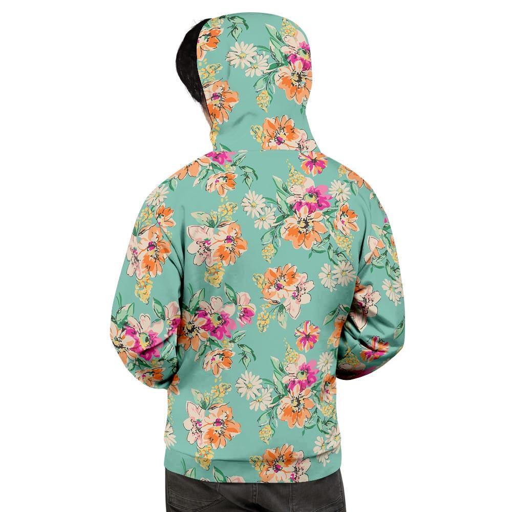 Vintage Pastel Floral Print Men's Hoodie-grizzshop