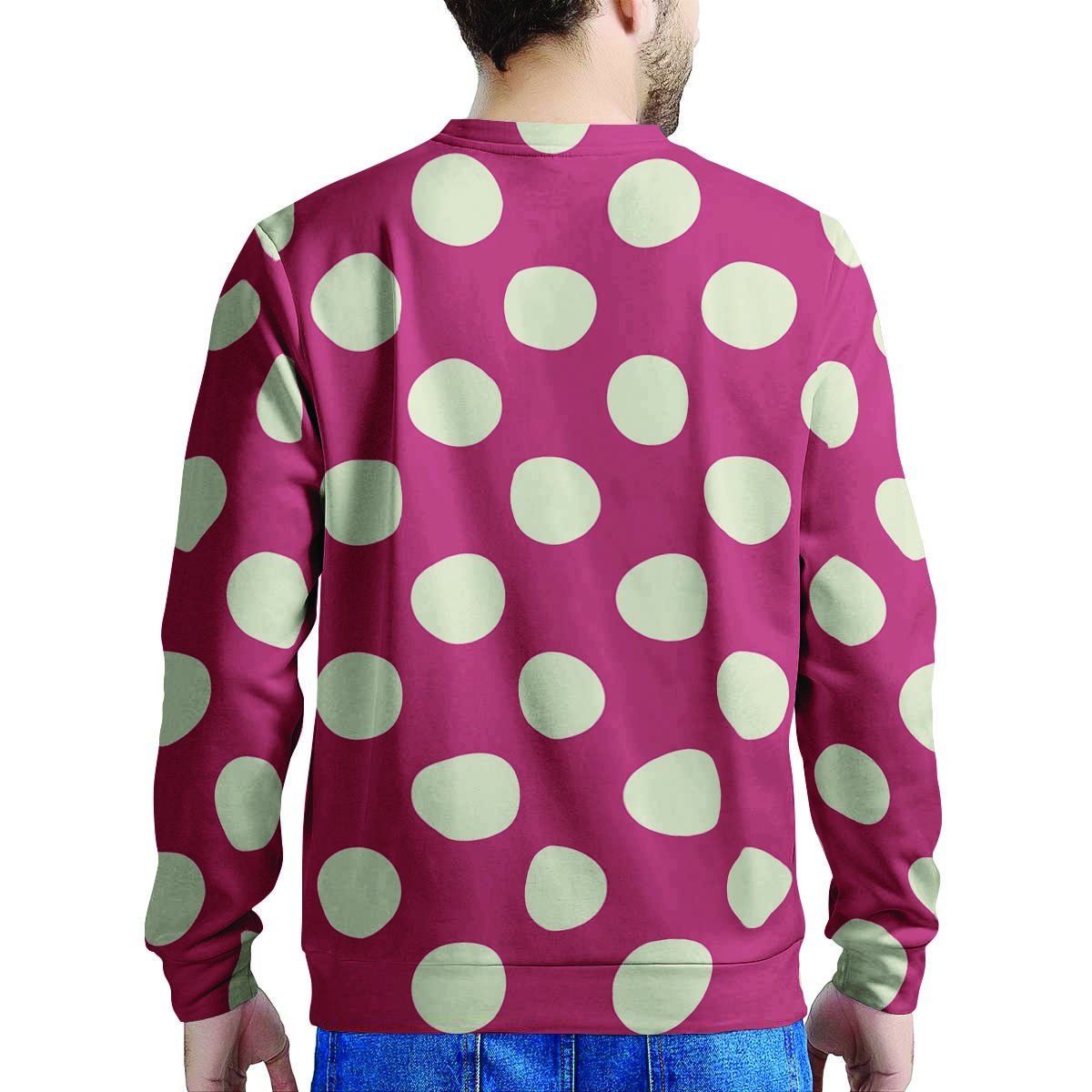 Vintage Red Polka Dot Men's Sweatshirt-grizzshop