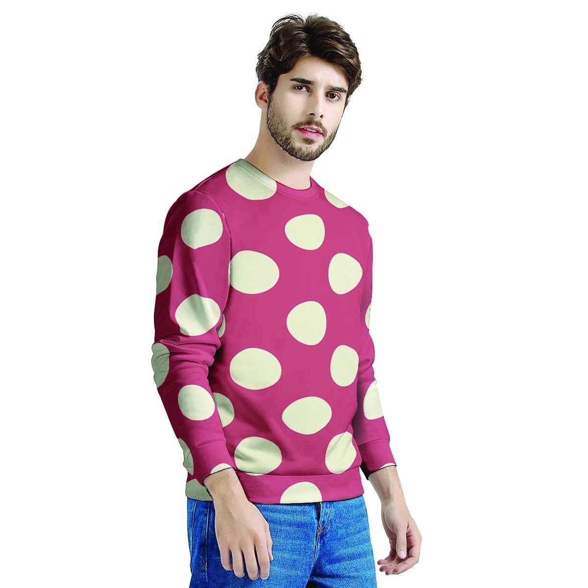 Vintage Red Polka Dot Men's Sweatshirt-grizzshop
