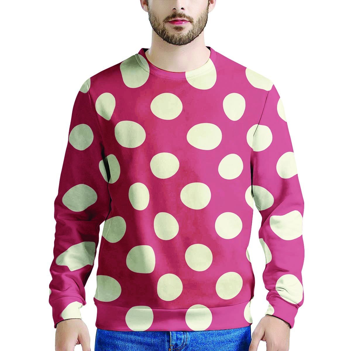 Vintage Red Polka Dot Men's Sweatshirt-grizzshop