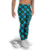 Vinyl Record Blue Print Pattern Men's Leggings-grizzshop