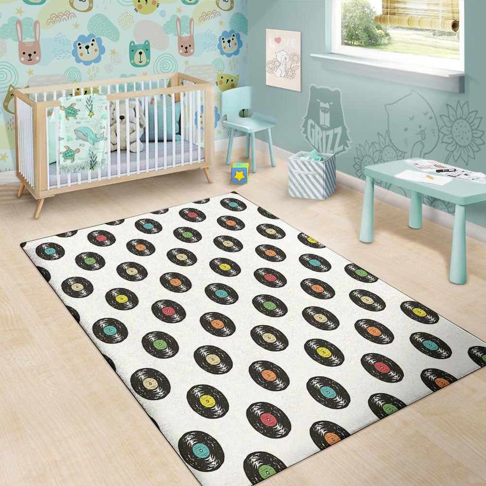 Vinyl Record Hand Drawn Print Pattern Floor Mat-grizzshop