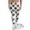 Vinyl Record Hand Drawn Print Pattern Men's Leggings-grizzshop