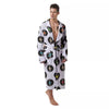 Vinyl Record Hand Drawn Print Pattern Men's Robe-grizzshop