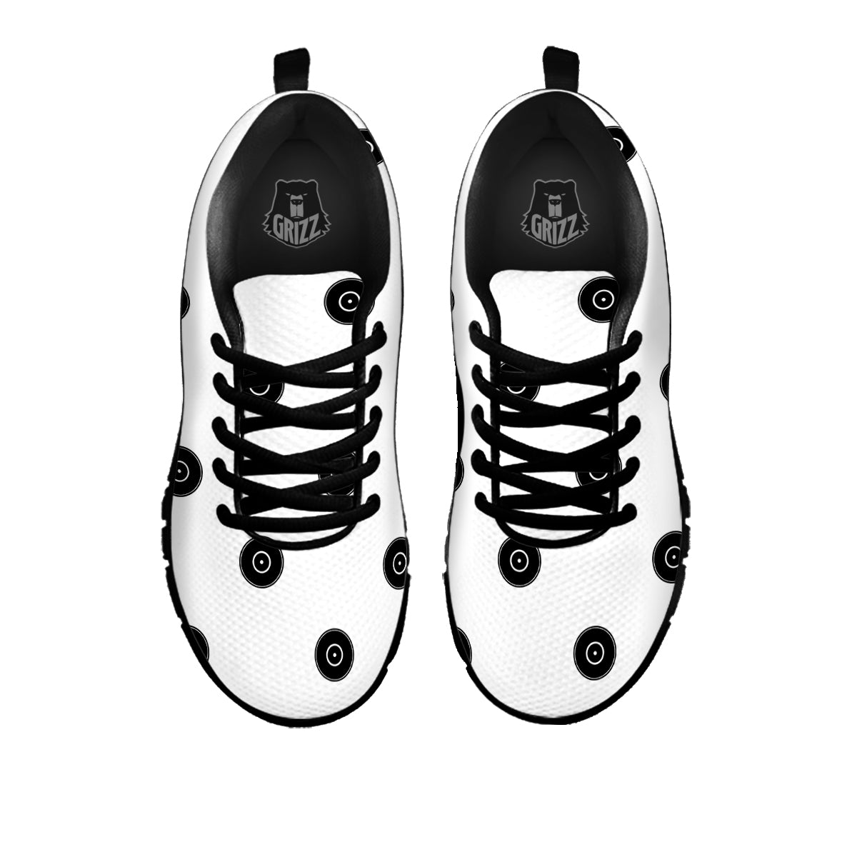 Vinyl White And Black Print Pattern Black Sneaker-grizzshop