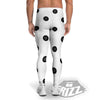 Vinyl White And Black Print Pattern Men's Leggings-grizzshop