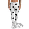 Vinyl White And Black Print Pattern Men's Leggings-grizzshop