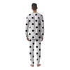 Vinyl White And Black Print Pattern Men's Pajamas-grizzshop