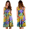 Violet Hibiscus Flower Hawaiian Print Dress-grizzshop