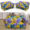 Violet Hibiscus Flower Hawaiian Print Loveseat Cover-grizzshop