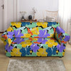 Violet Hibiscus Flower Hawaiian Print Loveseat Cover-grizzshop