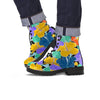 Violet Hibiscus Flower Hawaiian Print Men's Boots-grizzshop