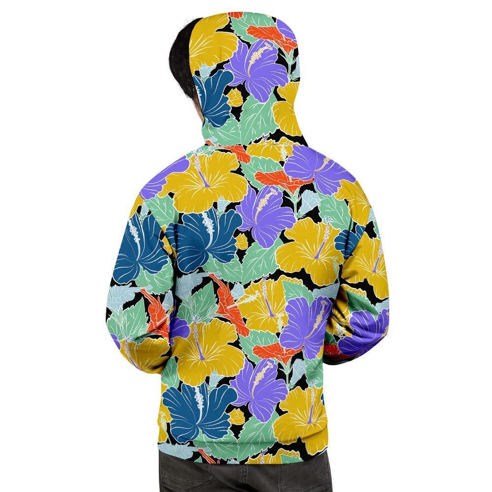 Violet Hibiscus Flower Hawaiian Print Men's Hoodie-grizzshop
