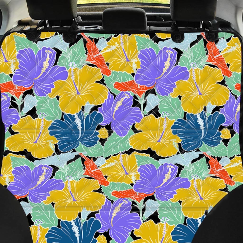 Violet Hibiscus Flower Hawaiian Print Pet Car Seat Cover-grizzshop