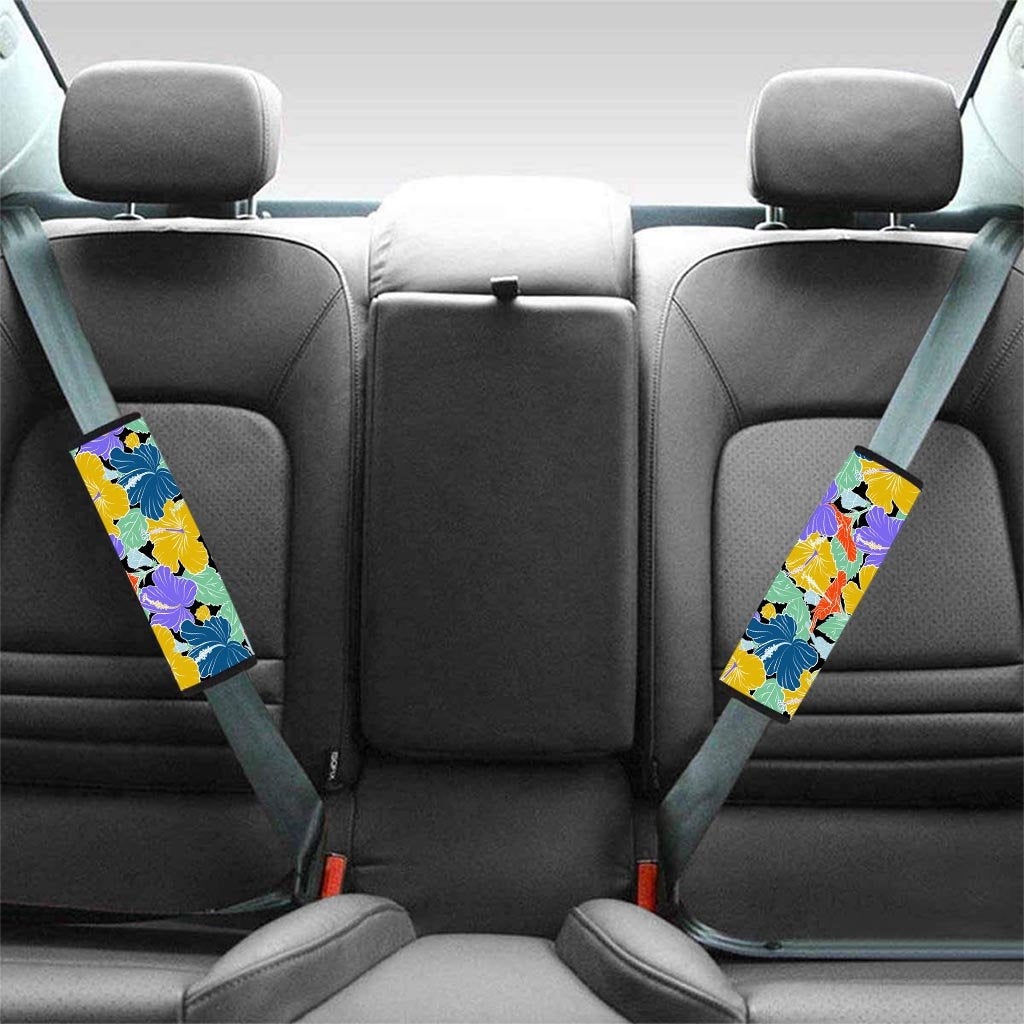 Violet Hibiscus Flower Hawaiian Print Seat Belt Cover-grizzshop