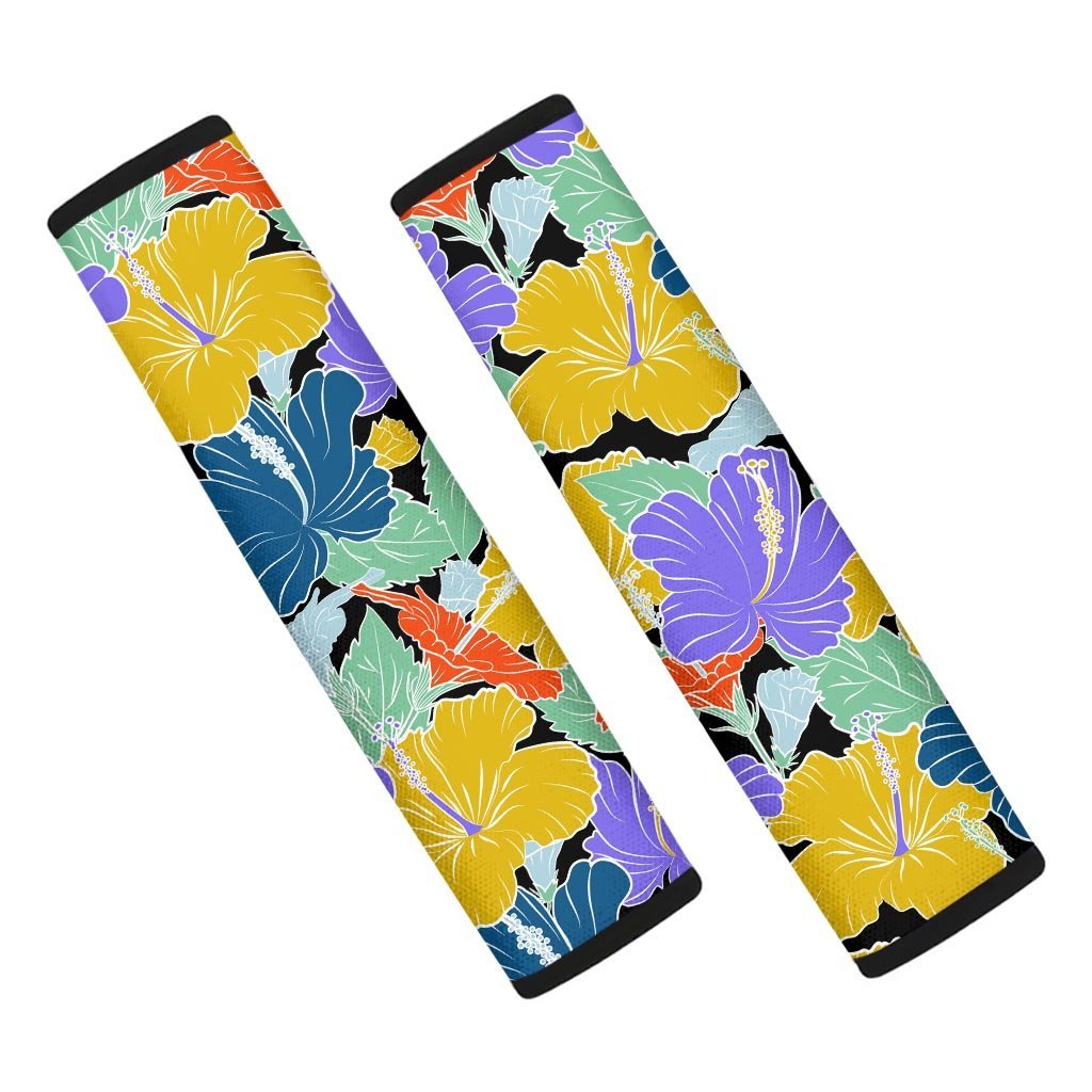 Violet Hibiscus Flower Hawaiian Print Seat Belt Cover-grizzshop