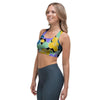 Violet Hibiscus Flower Hawaiian Print Sports Bra-grizzshop