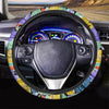 Violet Hibiscus Flower Hawaiian Print Steering Wheel Cover-grizzshop