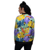 Violet Hibiscus Flower Hawaiian Print Women's Bomber Jacket-grizzshop