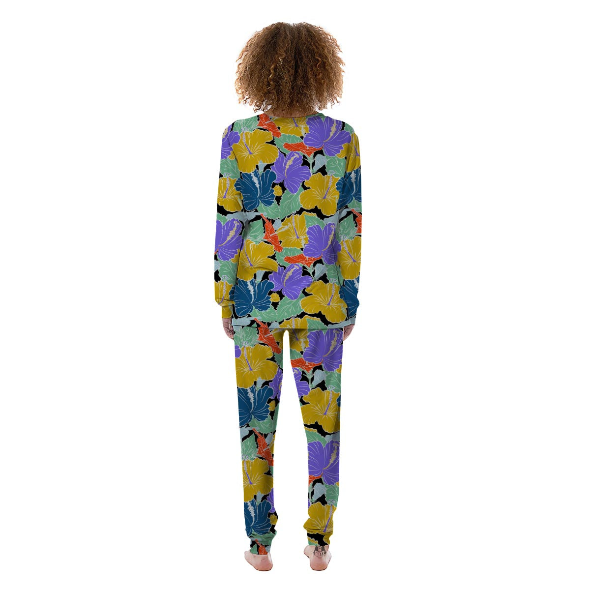 Violet Hibiscus Flower Hawaiian Print Women's Pajamas-grizzshop