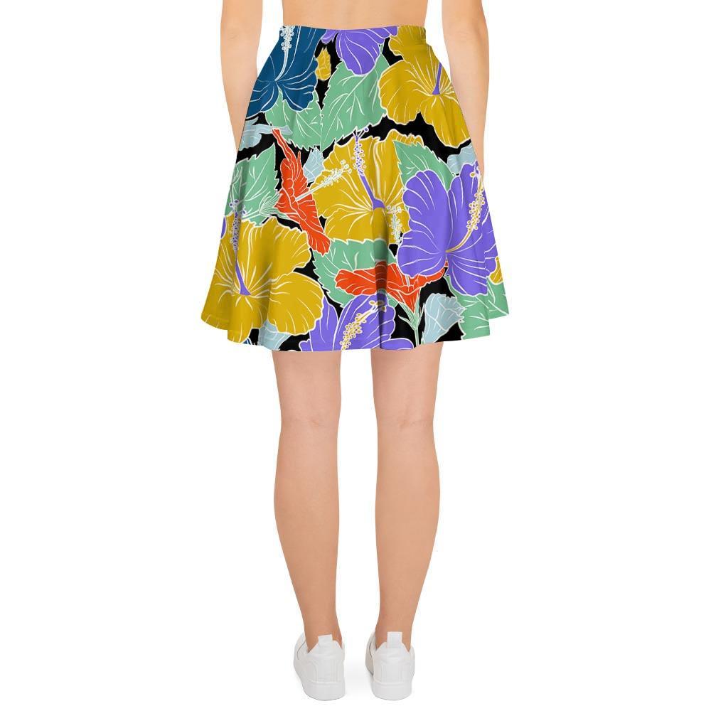 Violet Hibiscus Flower Hawaiian Print Women's Skirt-grizzshop