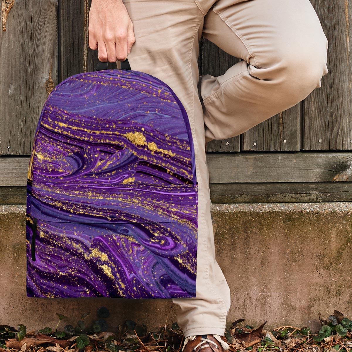 Violet Marble Backpack-grizzshop