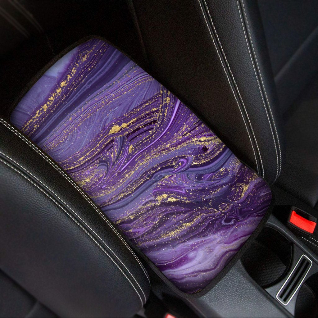 Violet Marble Car Console Cover-grizzshop