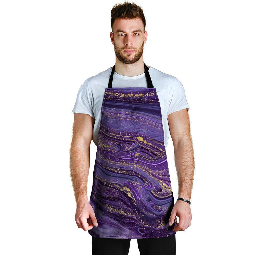 Violet Marble Men's Apron-grizzshop