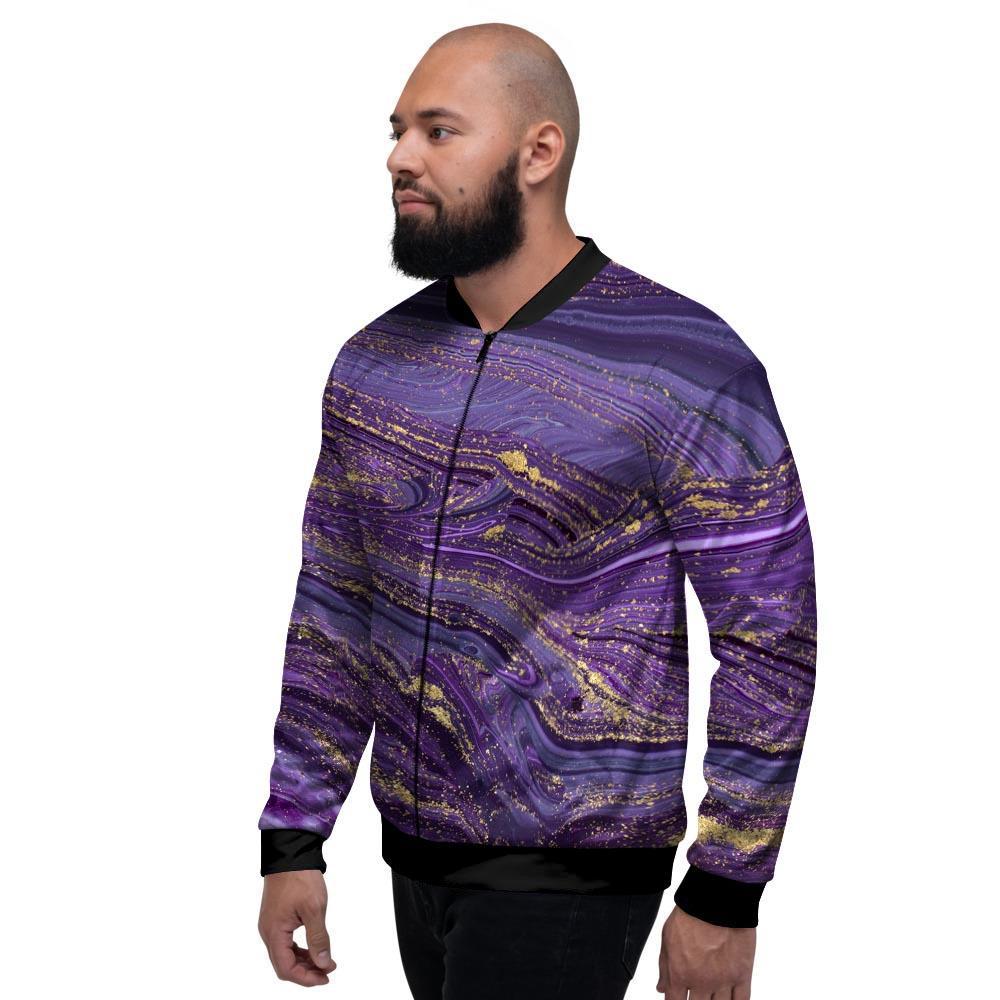 Violet Marble Men's Bomber Jacket-grizzshop