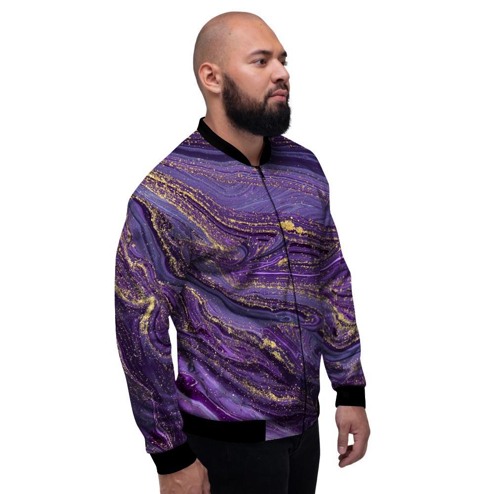 Violet Marble Men's Bomber Jacket-grizzshop
