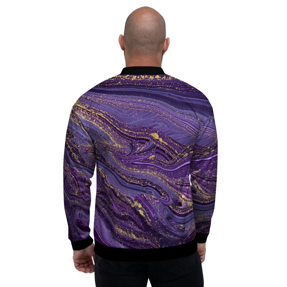 Violet Marble Men's Bomber Jacket-grizzshop