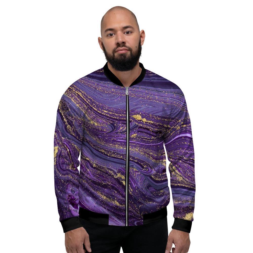 Violet Marble Men's Bomber Jacket-grizzshop