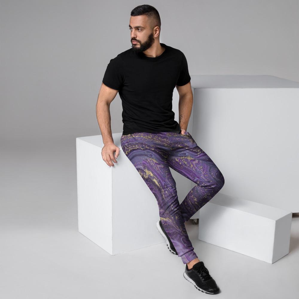 Violet Marble Men's Joggers-grizzshop