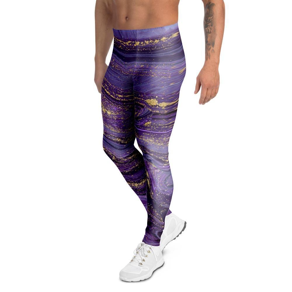 Violet Marble Men's Leggings-grizzshop