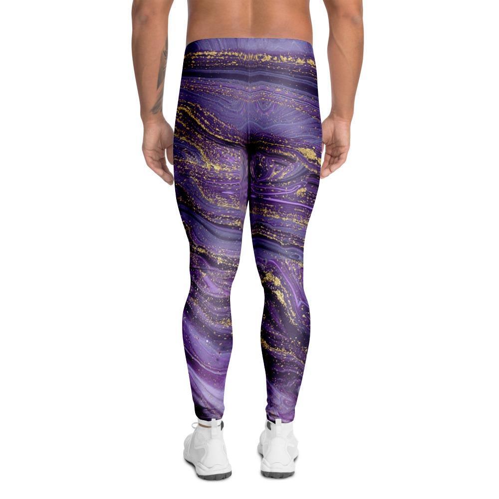 Violet Marble Men's Leggings-grizzshop