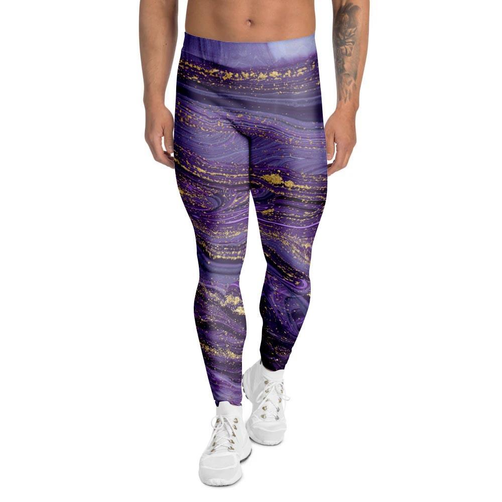 Violet Marble Men's Leggings-grizzshop