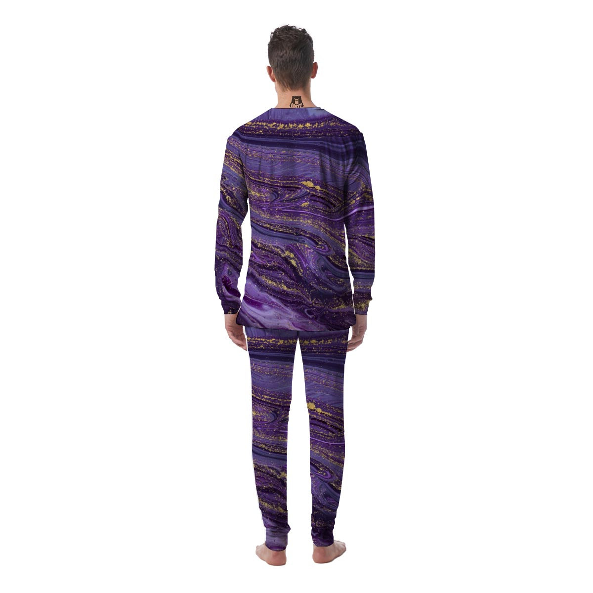 Violet Marble Men's Pajamas-grizzshop