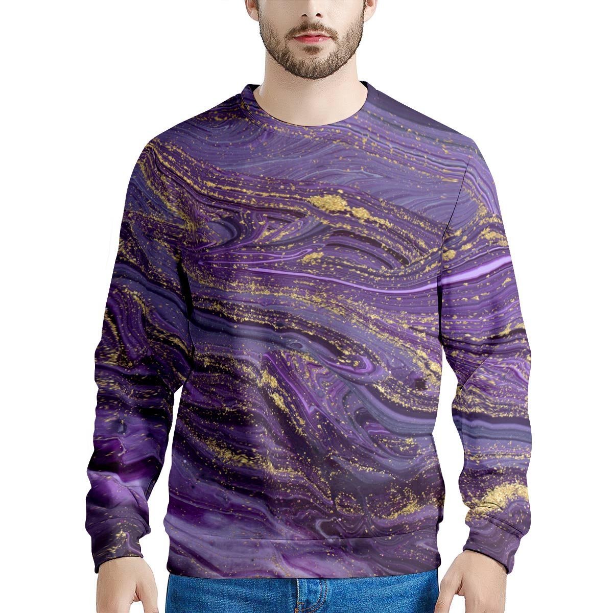 Violet Marble Men's Sweatshirt-grizzshop