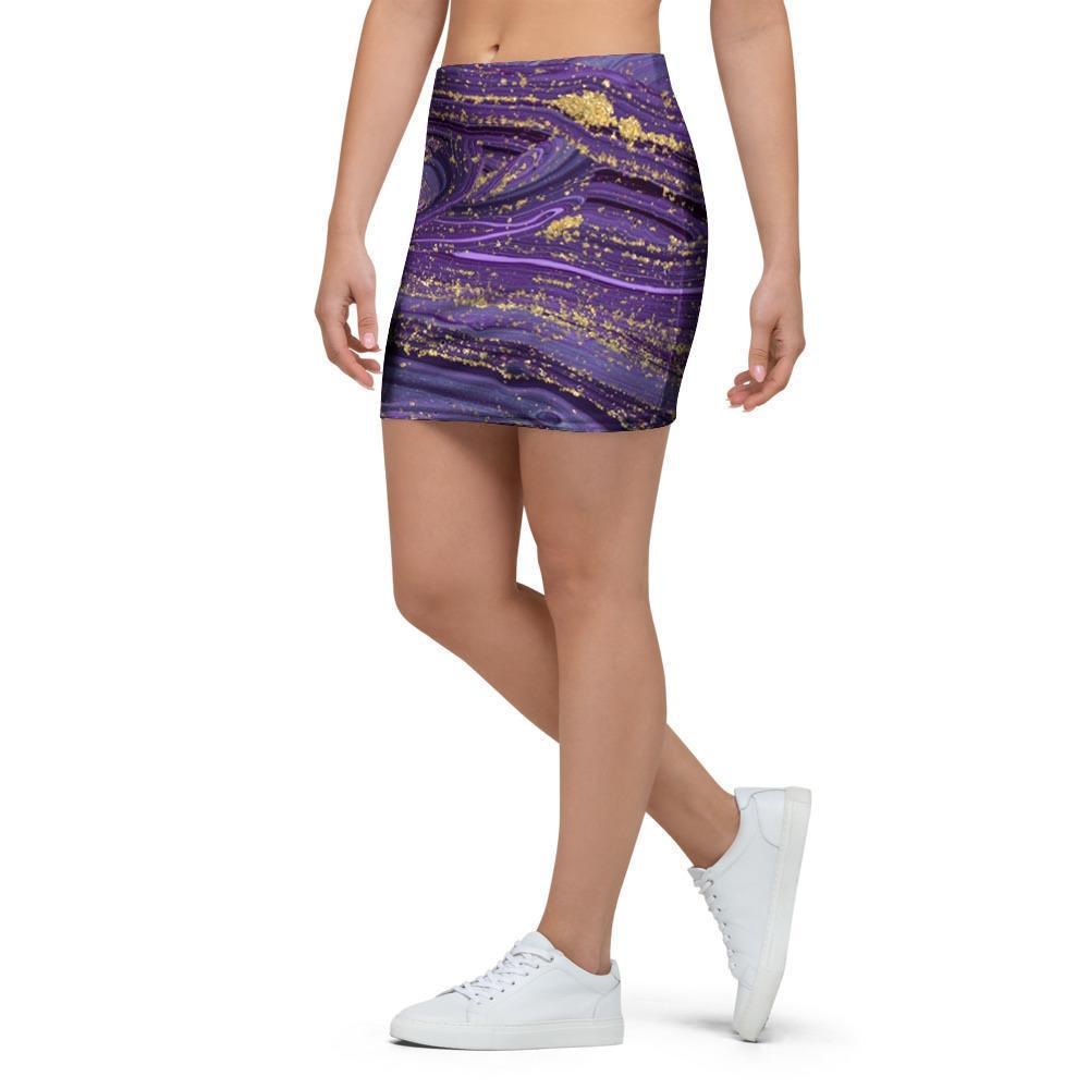 Violet Marble Mini Skirt-grizzshop