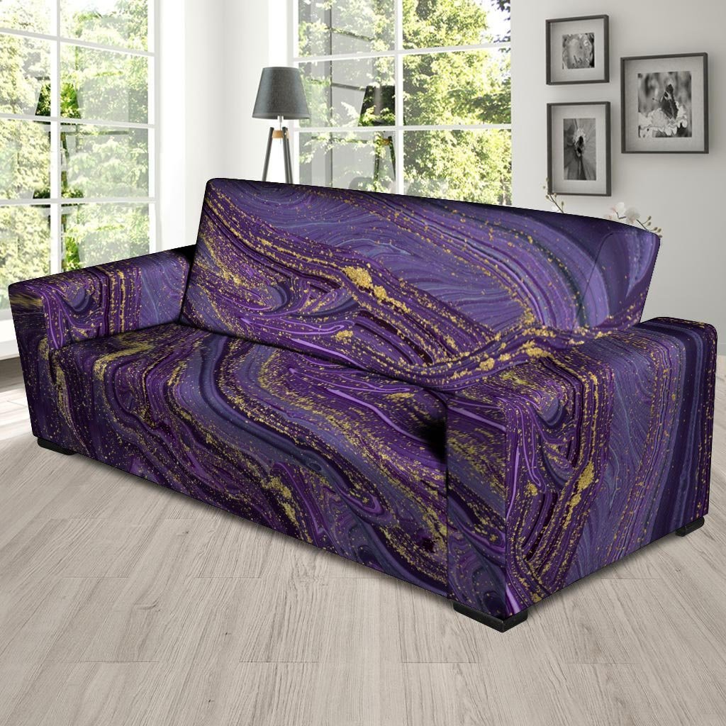 Violet Marble Sofa Cover-grizzshop