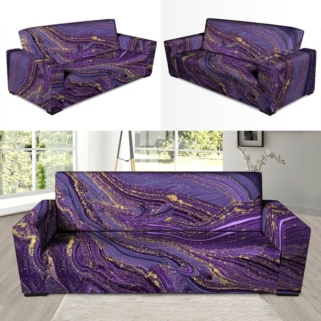 Violet Marble Sofa Cover-grizzshop