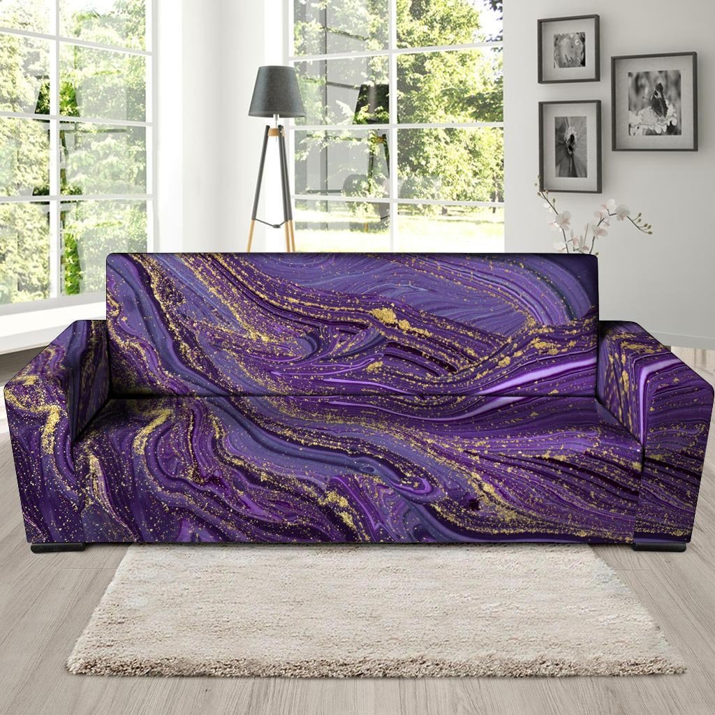 Violet Marble Sofa Cover-grizzshop