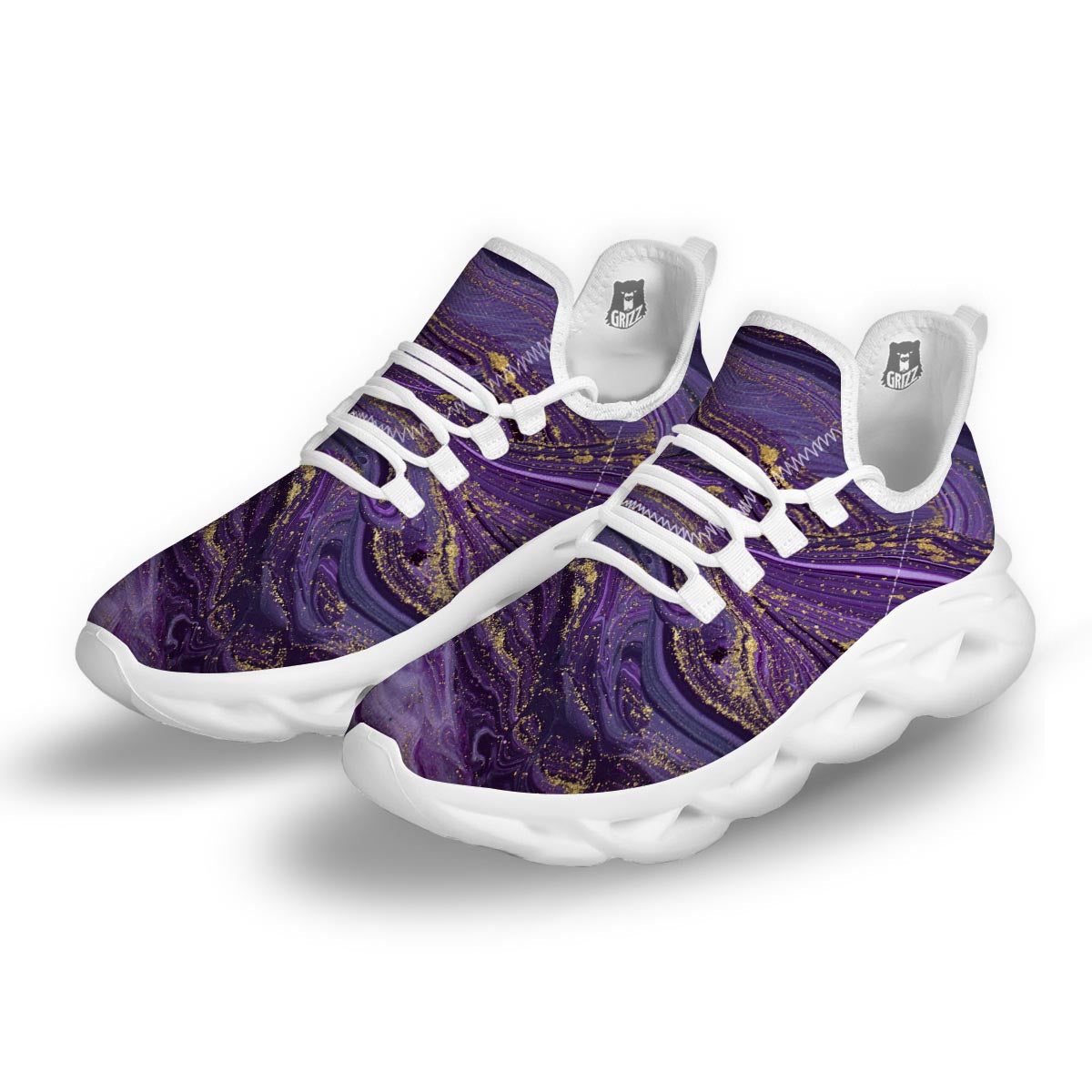Violet Marble White Running Shoes-grizzshop
