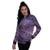 Violet Marble Women's Bomber Jacket-grizzshop