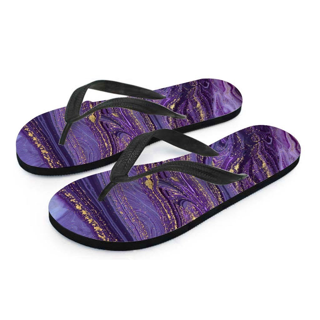 Violet Marble Women's Flip Flops-grizzshop