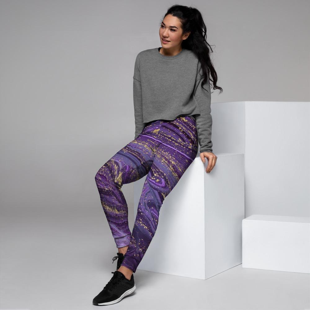 Violet Marble Women's Joggers-grizzshop