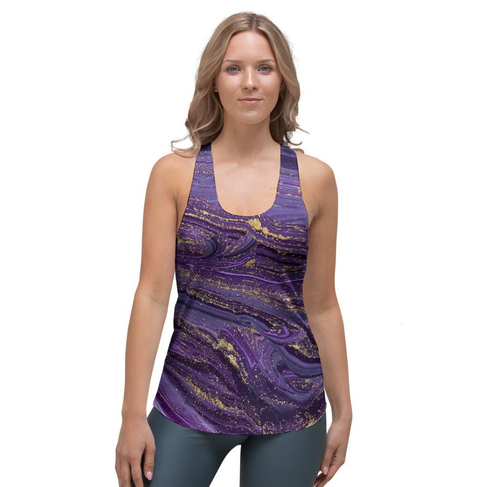 Violet Marble Women's Racerback Tank Top-grizzshop