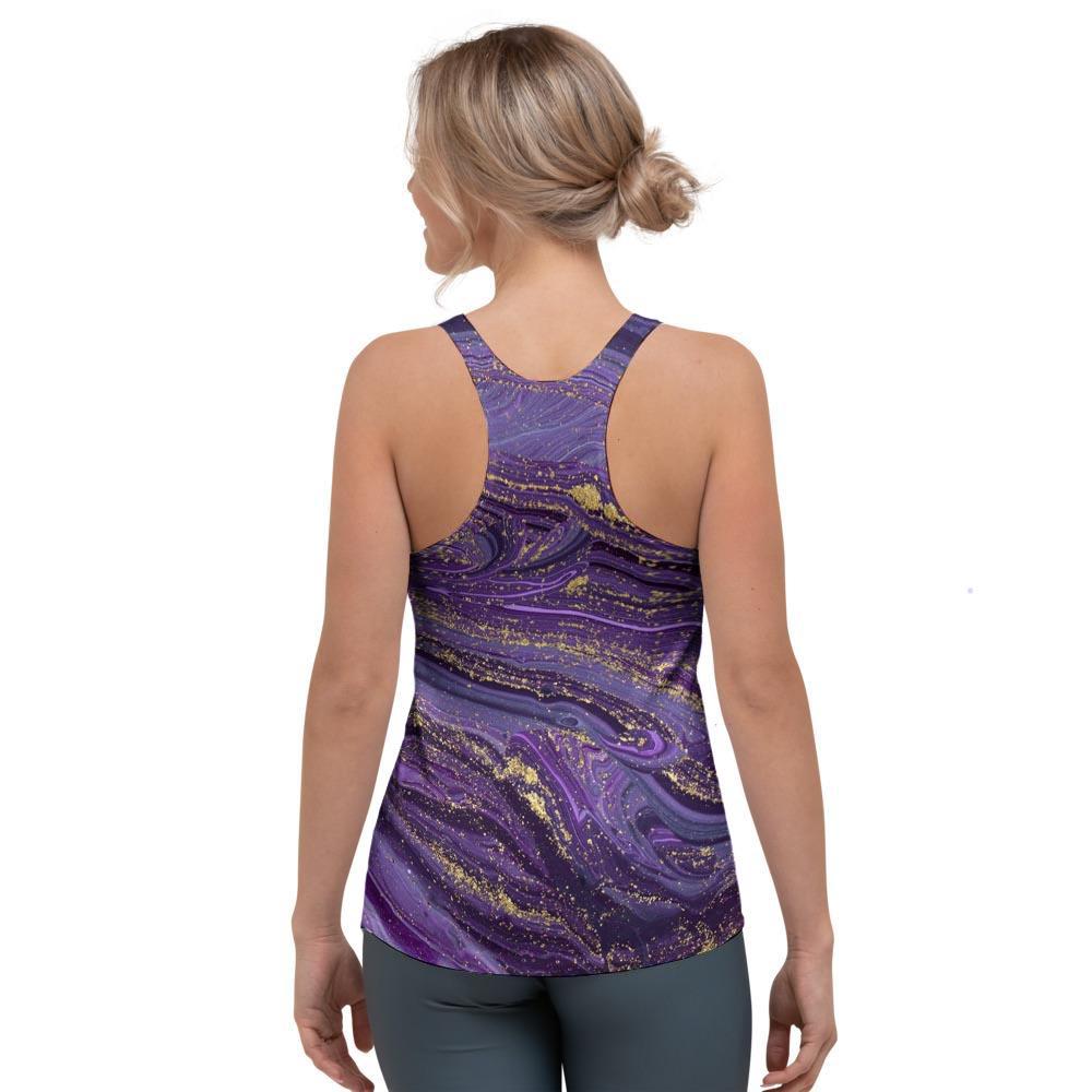 Violet Marble Women's Racerback Tank Top-grizzshop